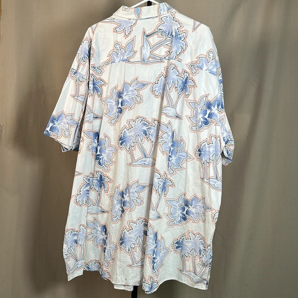 Vintage PINEAPPLE Collection Multicoloured Palm Tree Print Button Down Size 5XB - Picture 10 of 11